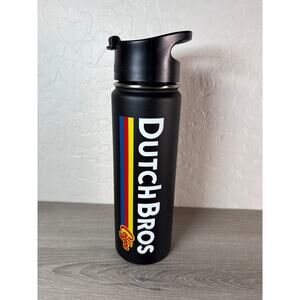 Dutch Bros Stainless Steel Tumbler Insulating 20 OZ Tall Black Bottle EUC